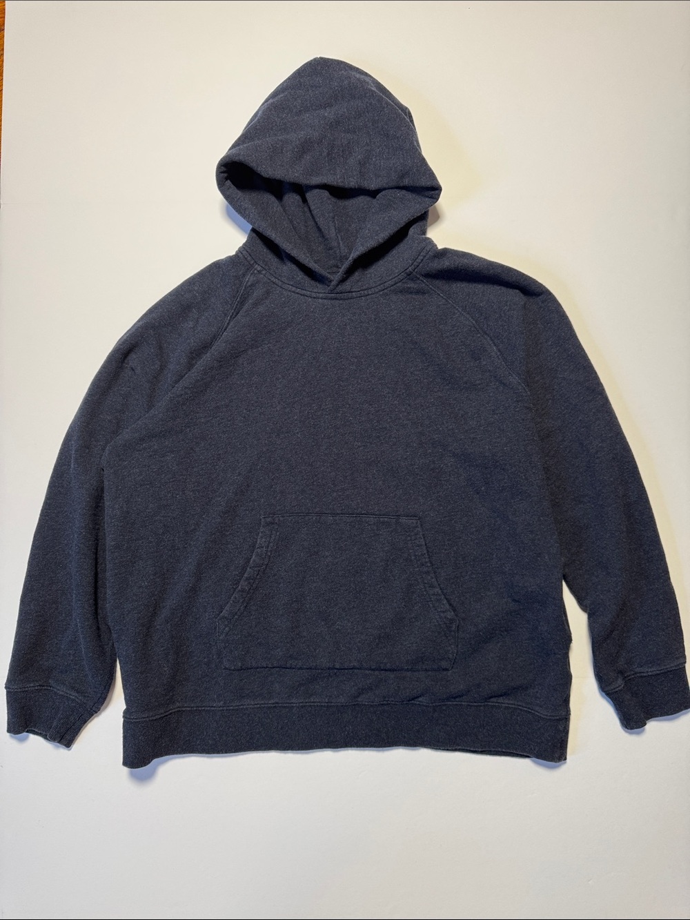 NAADAM‎ Cotton Cashmere Dark Heathered Navy Blue Hooded Pullover Sweatshirt XL